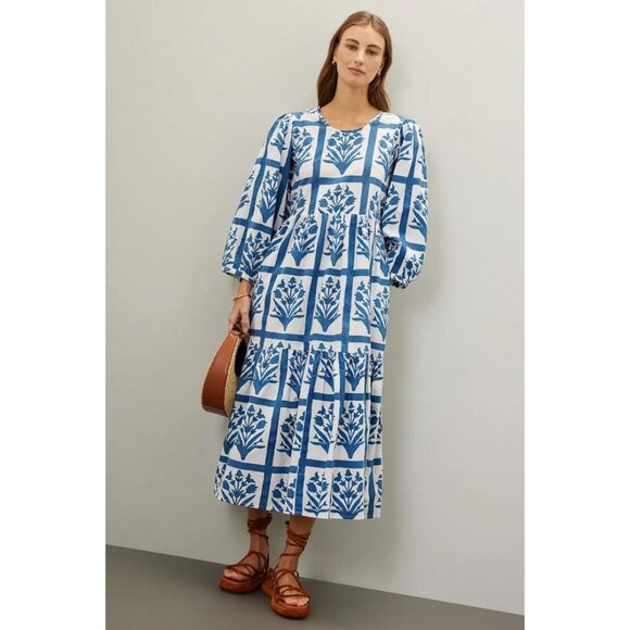 SZ BLOCKPRINTS Women's Orti Dress Size XS In Blue - Picture 1 of 7